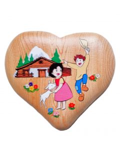 Wooden Heart Magnet Heidi
